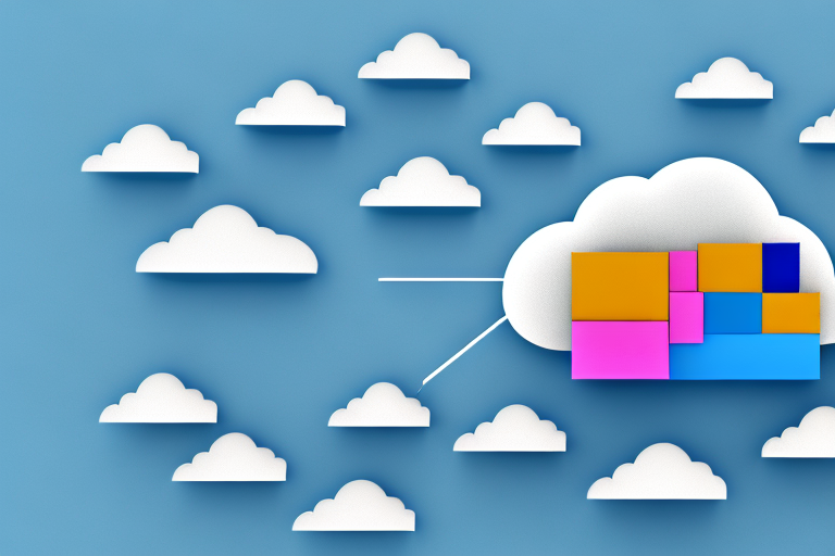 A cloud with multiple layers of different colored boxes