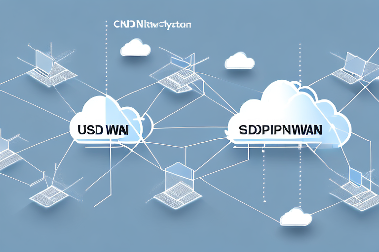 A network of computers connected by a cloud-based sdwan system